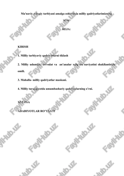 adabiyotlar ro'yxati — DOCX