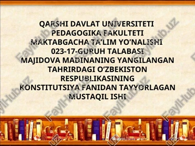 o'zbekiston respublikasi konstitutsiyasi — PPT