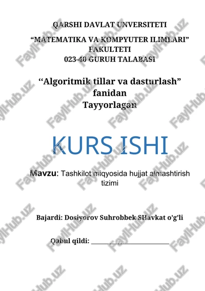 algoritmik tillar va dasturlash — DOCX