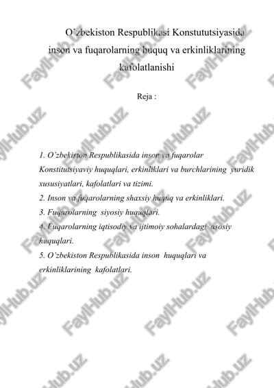 o’zbekiston respublikasi konstitutsiyasi — DOC