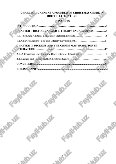 charles dickens as a founder of christmas genre in british literature — DOCX