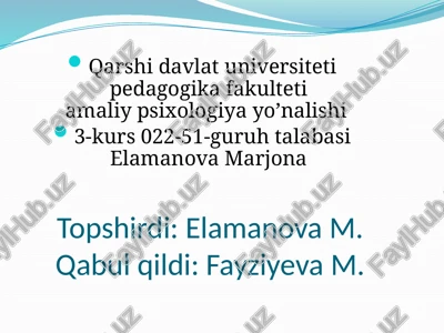 psixologik xizmatning yuzaga kelishi tarixi — PPTX