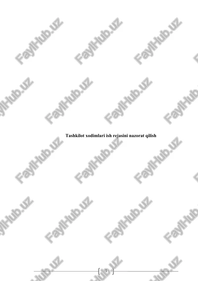 tashkilot xodimlari ish rejasini nazorat qilish — DOCX