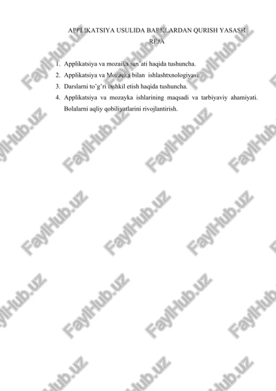 applikatsiya usulida barklardan qurish yasash — DOCX