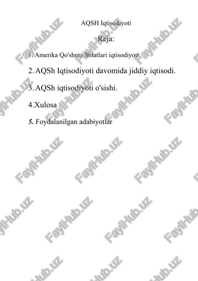 aqsh iqtisodiyoti — DOCX