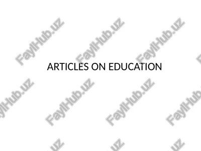 articles on education — PPTX