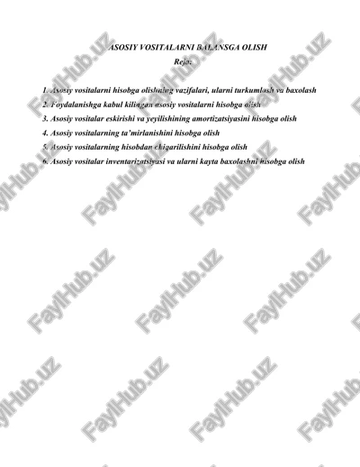 asosiy vositalarni balansga olish — DOC