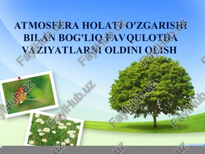 atmosfera holati o'zgarishi bilan bog'liq favqulotda vaziyatlarni oldini olish — PPT