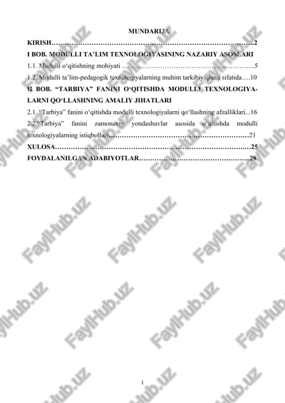 modulli ta’lim texnologiyasining nazariy asoslari — DOCX