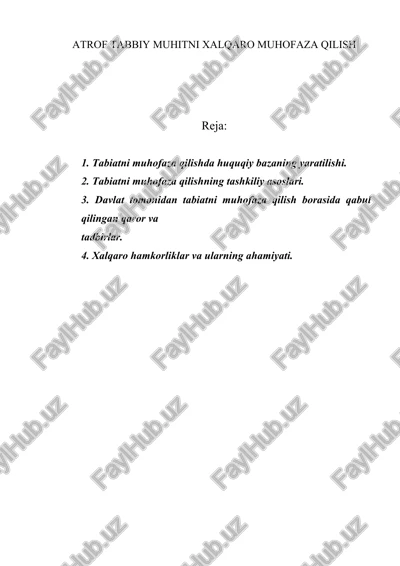 atrof tabbiy muhitni xalqaro muhofaza qilish — DOC