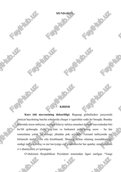 abdurauf fitratning “oila” asarida oiladagi tarbiyaning ahamiyati — DOCX
