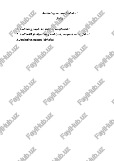 auditning maxsus jabhalari — DOC