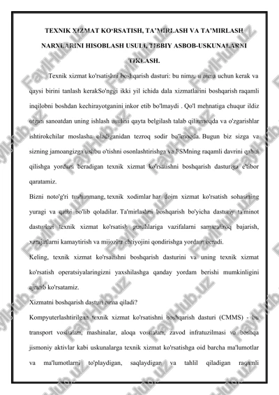 kompyuterlashtirilgan texnik xizmat ko'rs — DOCX