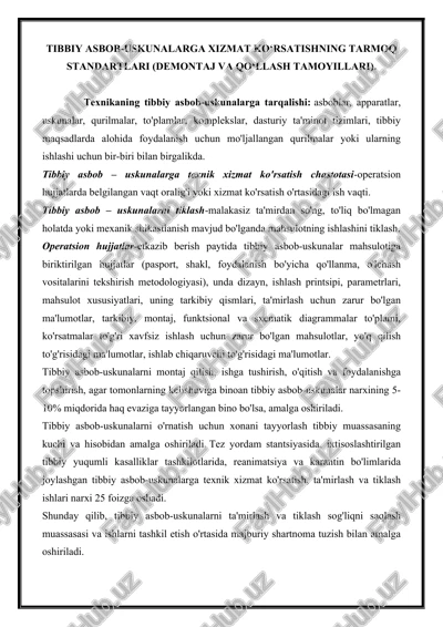 tibbiy asbob-uskunalar — DOCX
