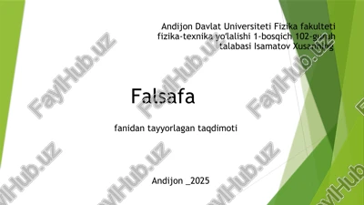 falsafa fanidan tayyorlagan taqdimoti — PPTX