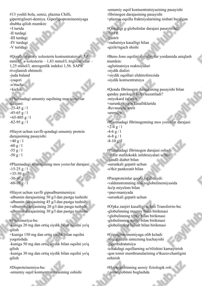 qonda umumiy xolesterin kontsentratsiyasi — DOCX
