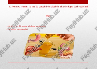 me’da va o’n ikki barmoq ichakning yara kasalligi — PPTX