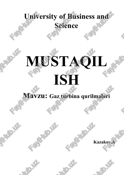 gaz turbina qurilmalari — DOCX