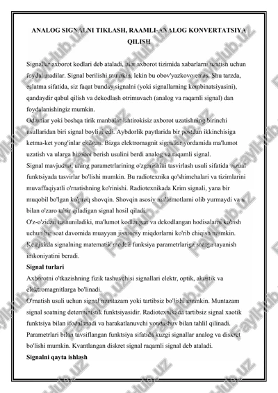 signallar axborot kodlari deb ataladi — DOCX