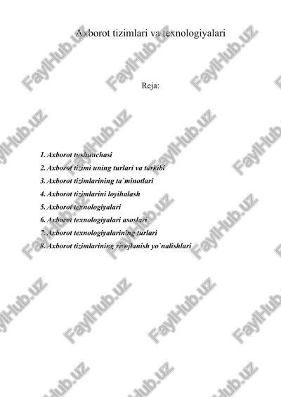 axborot tizimlari va texnologiyalari — DOCX