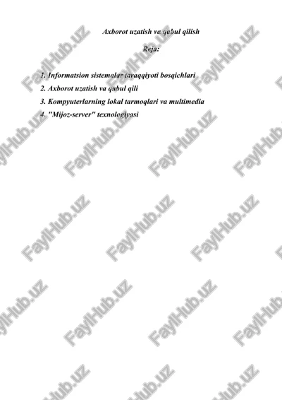 axborot uzatish va qabul qilish — DOC