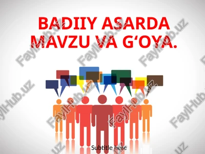 badiiy asarda mavzu va g‘oya. — PPTX