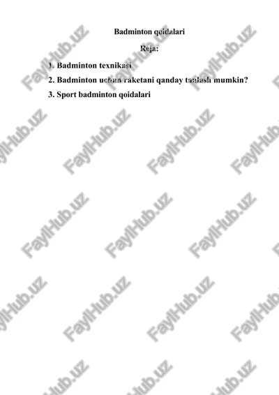 badminton qoidalari — DOCX