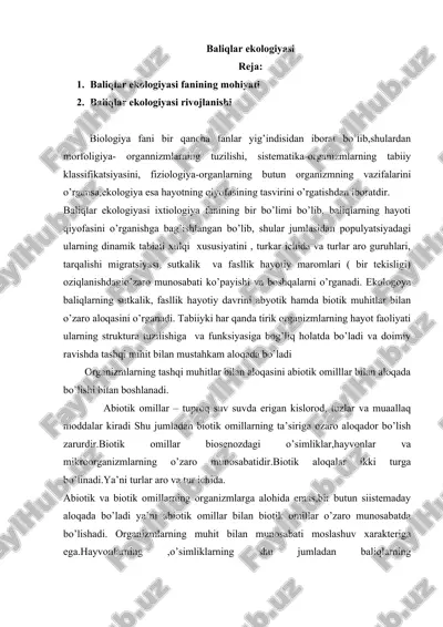 baliqlar ekologiyasi — DOC