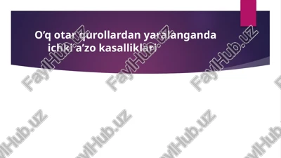yaralanishning o'ziga xos xususiyatlari — PPTX