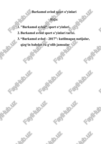 barkamol avlod sport o'yinlari — DOCX