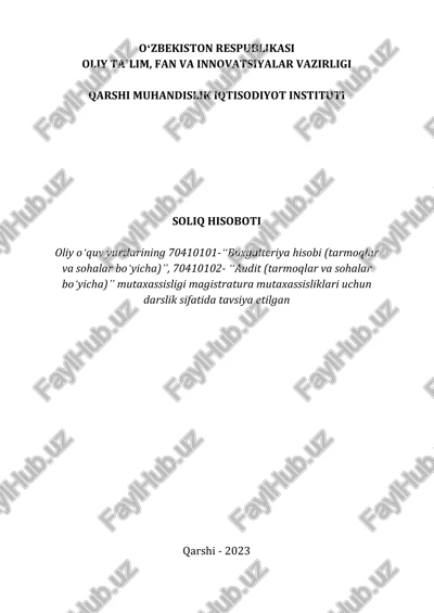 soliq hisoboti — PDF