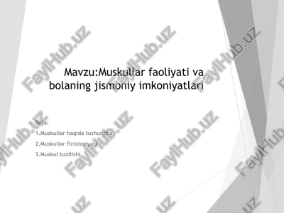 muskullar faoliyati va bolaning jismoniy imkoniyatlari — PPT