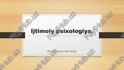 ijtimoiypsixologiya — PPTX