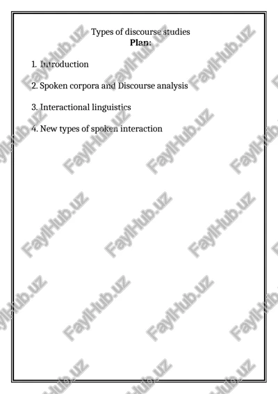 types of discourse studies — DOCX