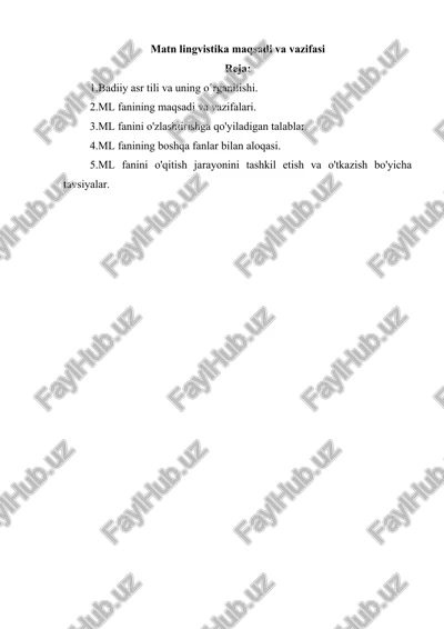 badiiy asar tili va uning o’rganilishi — DOCX