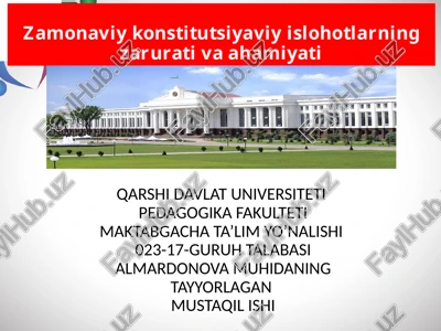 zamonaviy konstitutsiyaviy islohatlar — PPTX