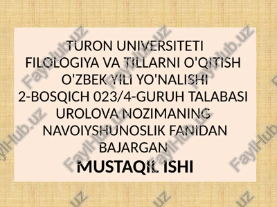 makorimul-axloq asarida navoiy shaxsiyatiga doir qarashlar — PPTX