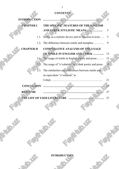 specific features of simile in english and uzbek stylistic means — DOCX