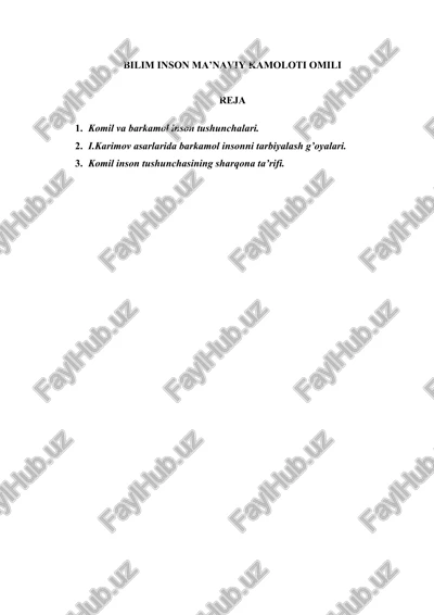 bilim inson manaviy kamoloti omili — DOCX