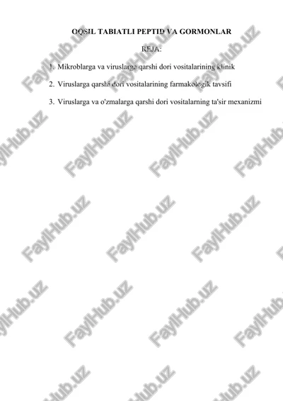 oqsil tabiatli peptid va gormonlar — DOC