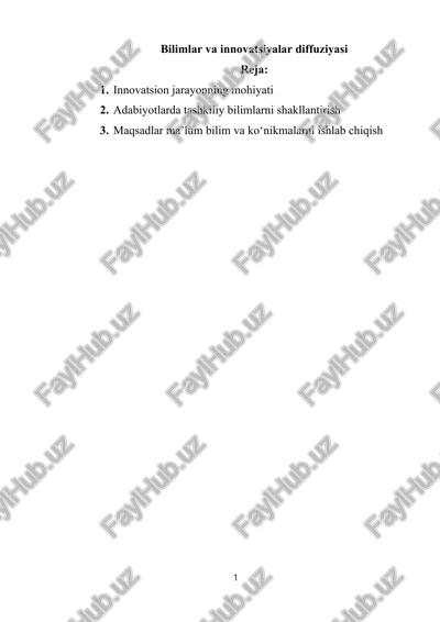 bilimlar va innovatsiyalar diffuziyasi — DOC