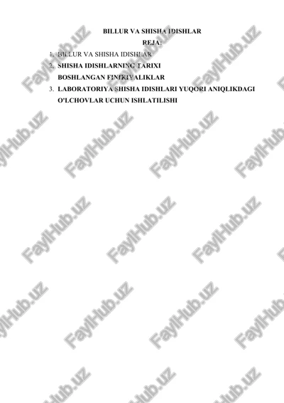 billur va shisha idishlar — DOCX