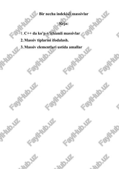 bir necha indekisli massivlar — DOCX