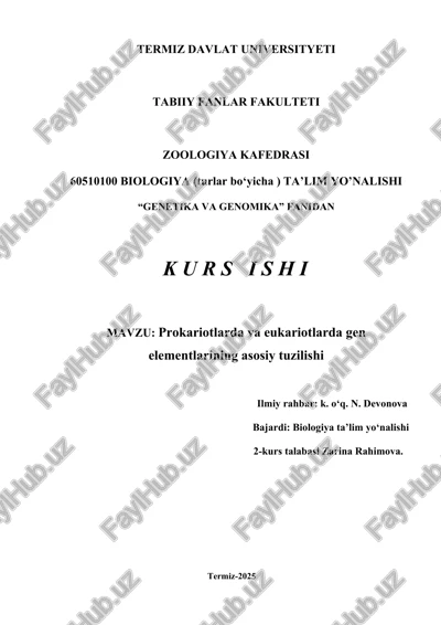 genetika va genomika — DOCX