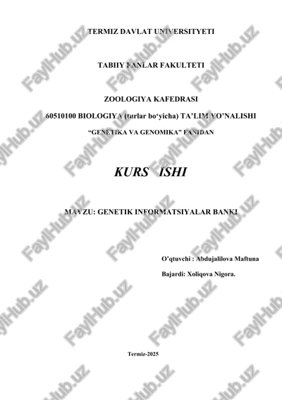 genetik informatsiyalar banki — DOCX