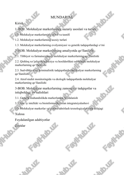 molekulyar markerlar — DOCX