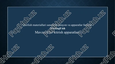 cho‘ktirish apparatlari — PPTX
