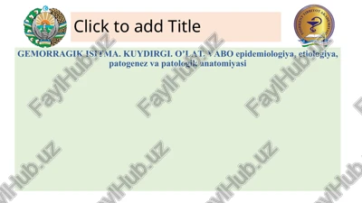 gemorragik isitma(gemorragicheskaya lixoratka) — PPTX
