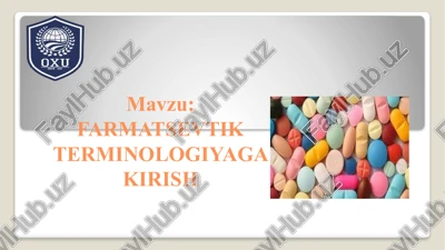dorivorvositalarning nomenklaturasi — PPTX