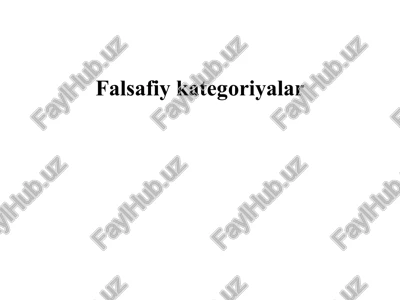 falsafiy kategoriyalar — PPTX